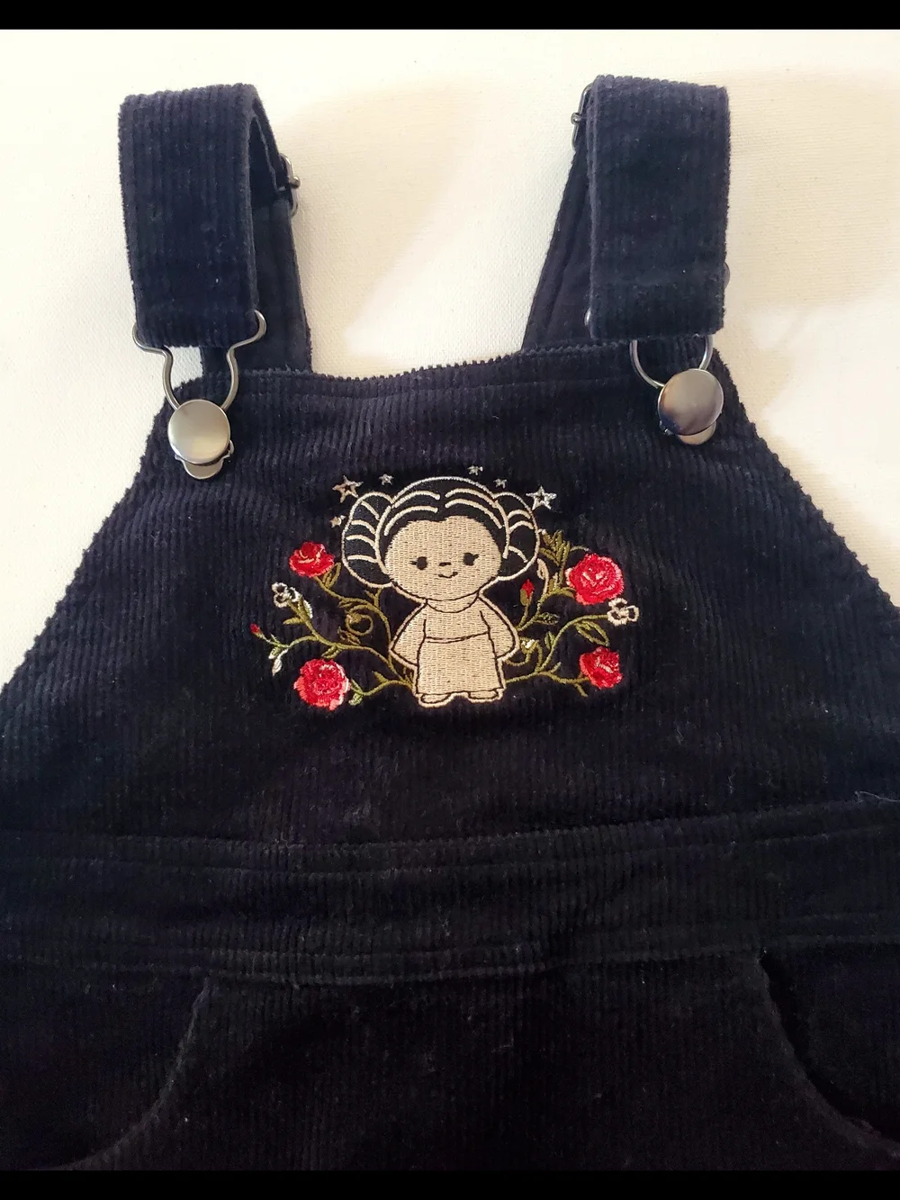 Star Wars Princess Leia Girls 2 Toddler Corduroy Jumper Rose Embroidery Dress